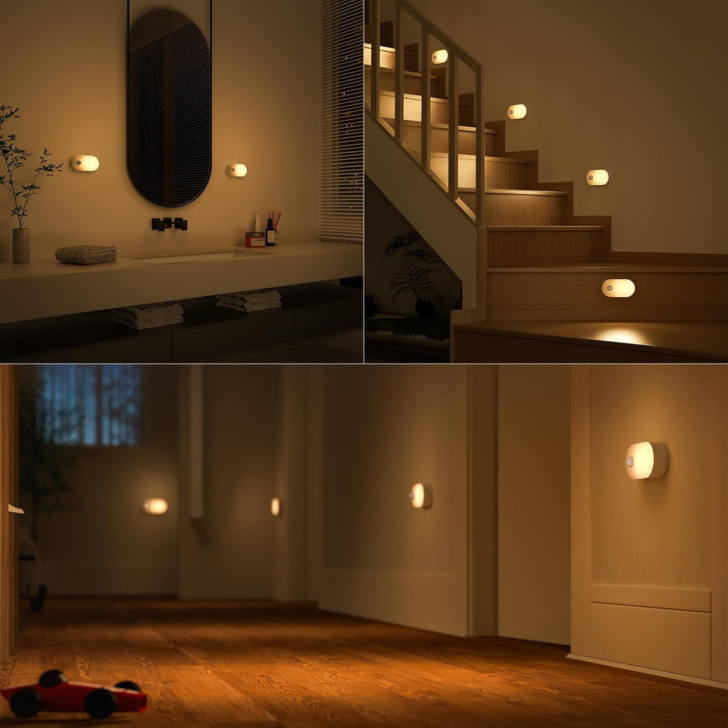 Lyridz Rechargeable Battery Night Light with Motion Sensor, Stick on Anywhere, 1-20LM Dimmable LED Nightlights for the Bedroom, Bathroom…