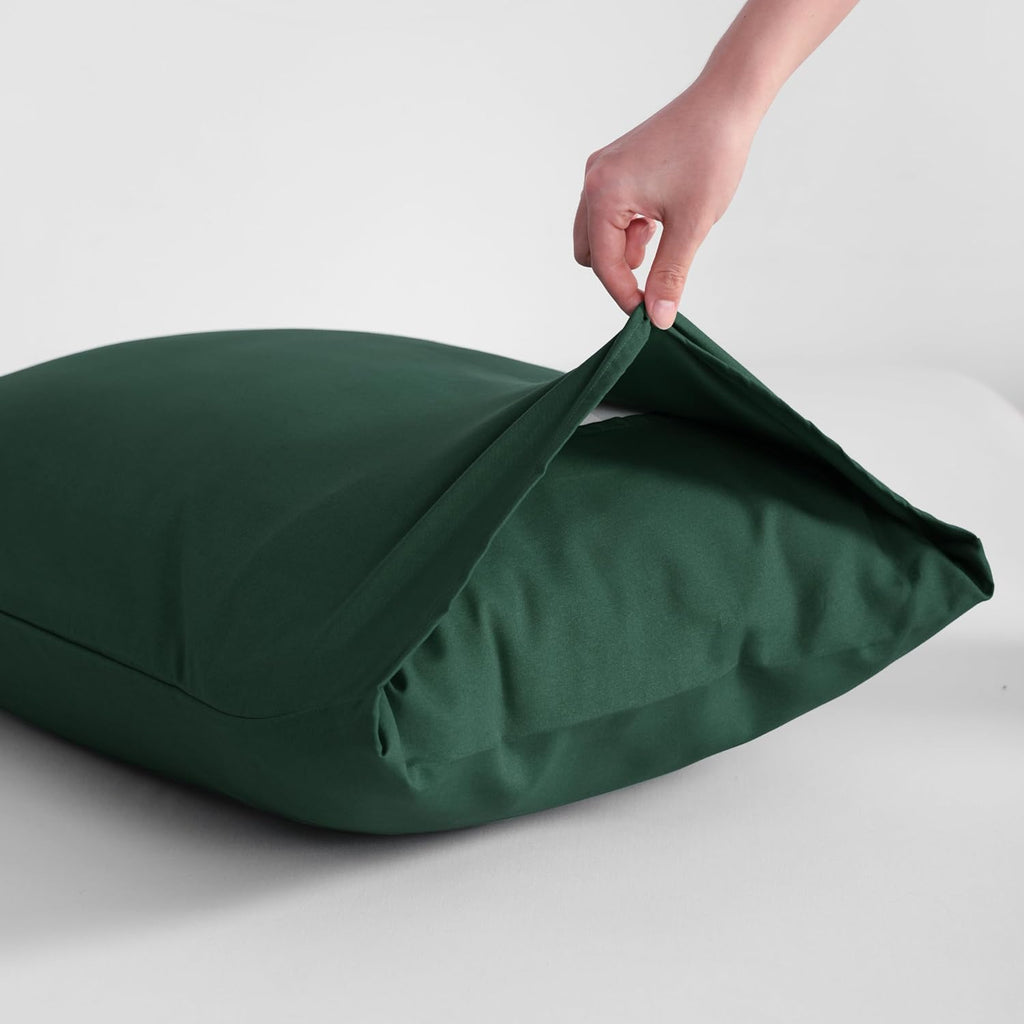 Ntbay King Pillowcase Set - 2 Pack Brushed Microfiber 20x40 Pillowcases - Soft, Wrinkle-Free, Fade-Resistant, Stain-Resistant, Dark Green P…