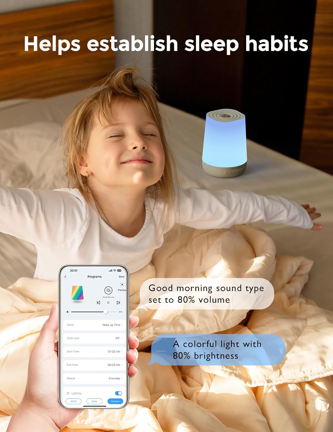 Baby Sound Machine, Momcozy White Noise Machine for Baby Sleeping with Night Light, Toddler Sleep Trainer with 34 Soothing Sounds, Timer…