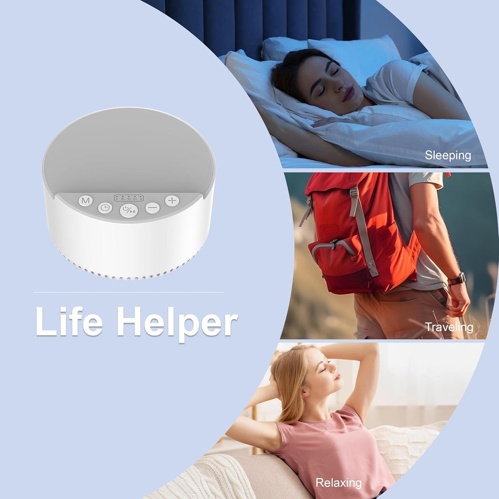 Sound Machine with Wireless Charger, White Noise Machine with Memory Function,6 Soothing Sounds,3 Timers Modes for Baby Kids Adult & Home…