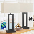 Seealle 22" Tall Living Room Lamps for Night Stands - Touch Bedside Lamp with USB C+A, 3 Way Dimmable Bedroom Lamps for End Tables Set of…