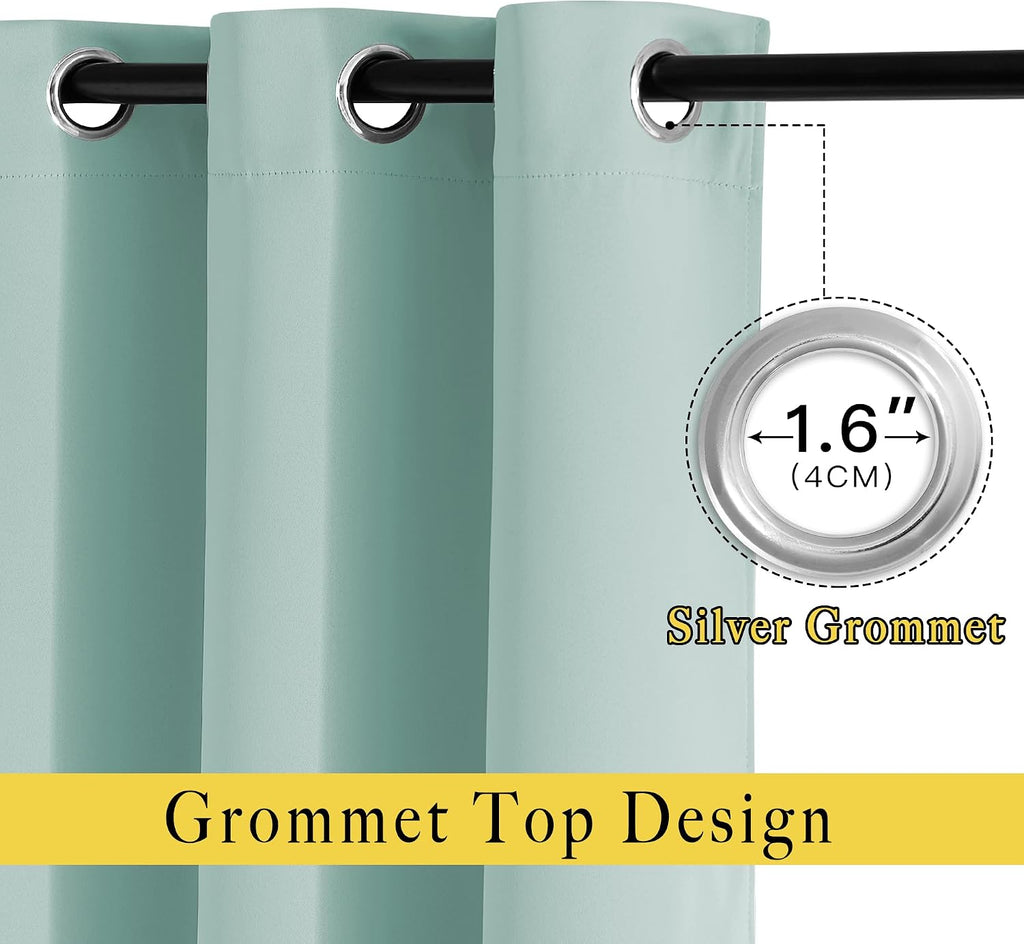 Nicetown Aqua Blue Room Darkening Curtain Panels - Window Treatment Thermal Insulated Grommet Room Darkening Curtains/Panels/Drapes for Bed…