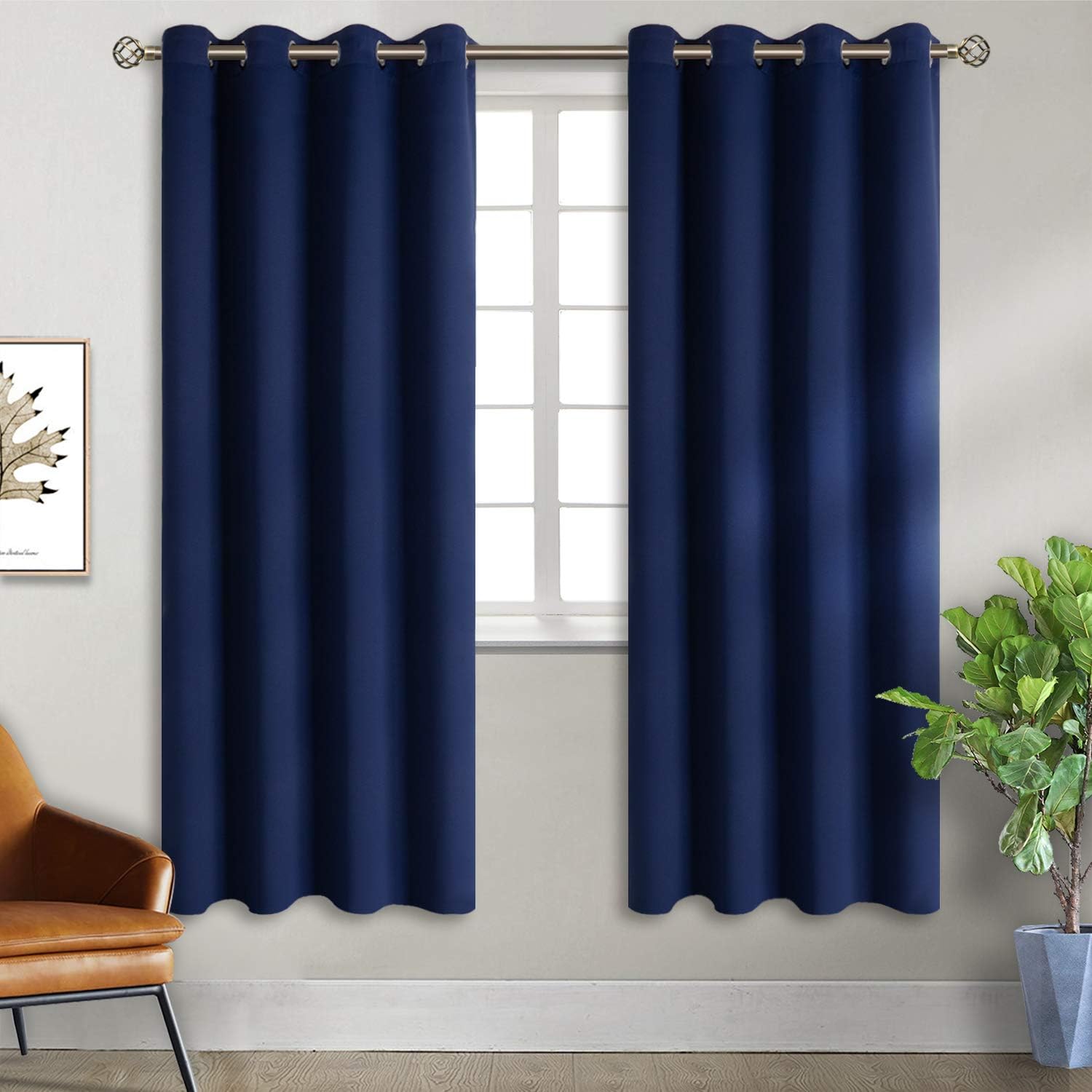 BGment Blackout Curtains for Bedroom - Grommet Thermal Insulated Room Darkening Curtains for Living Room, Set of 2 Panels, Each 55 x 69 Inc…
