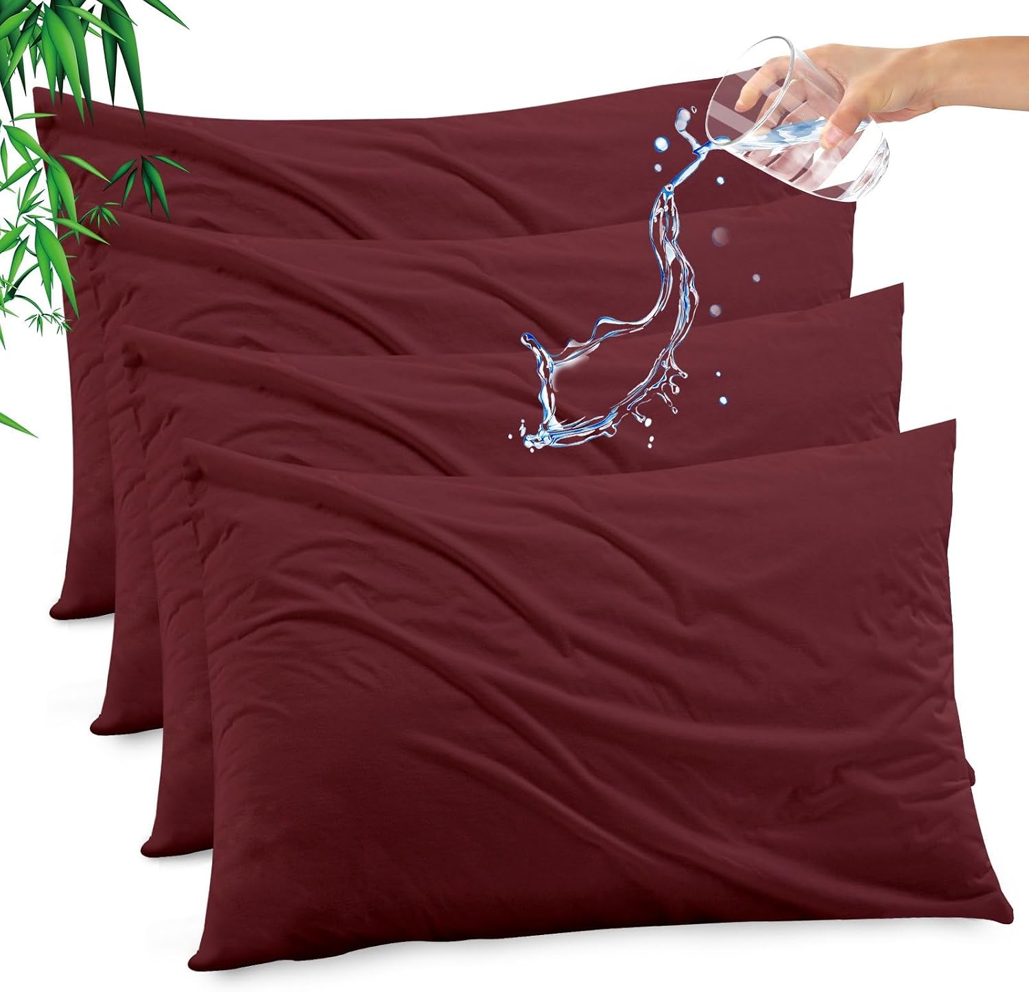 Gogreen Bamboo Rayon Waterproof Pillow Protector, Breathable Pillow Cover, Cooling Pillow Case Protector with Zipper, Super Soft Pillow Cas…