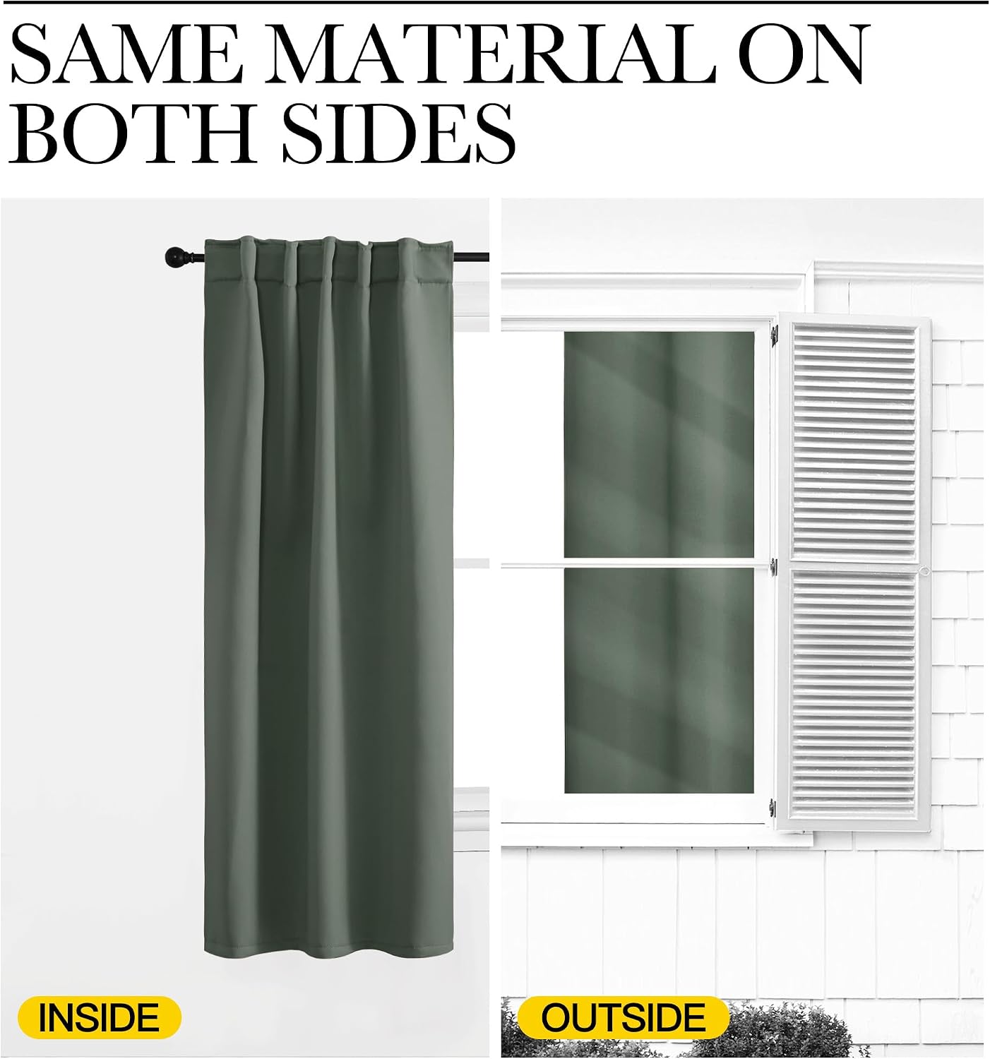 NICETOWN Short Curtains for Kitchen Window - (Dark Mallard Color) W34 x L48, Double Panels, Home Decoration Light Blocking Thermal…