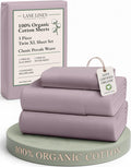 LaneLinen LANE LINEN 100% Organic Cotton reusable Extra Large Twin Sheets for Hospital Bed, Fully Elasticized Reinforsed Seams in Fitte…