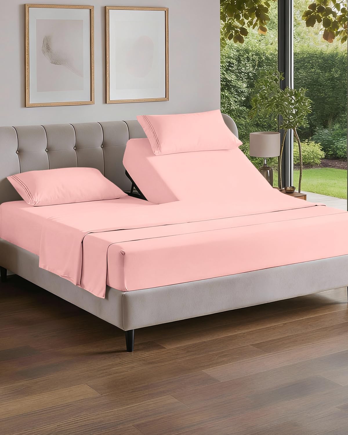 Flex Top Split Head King 4 Piece Sheet Set - Soft, Breathable & Cooling Bed Sheets Set - Hotel Luxury Bedding for Women & Men with Deep…