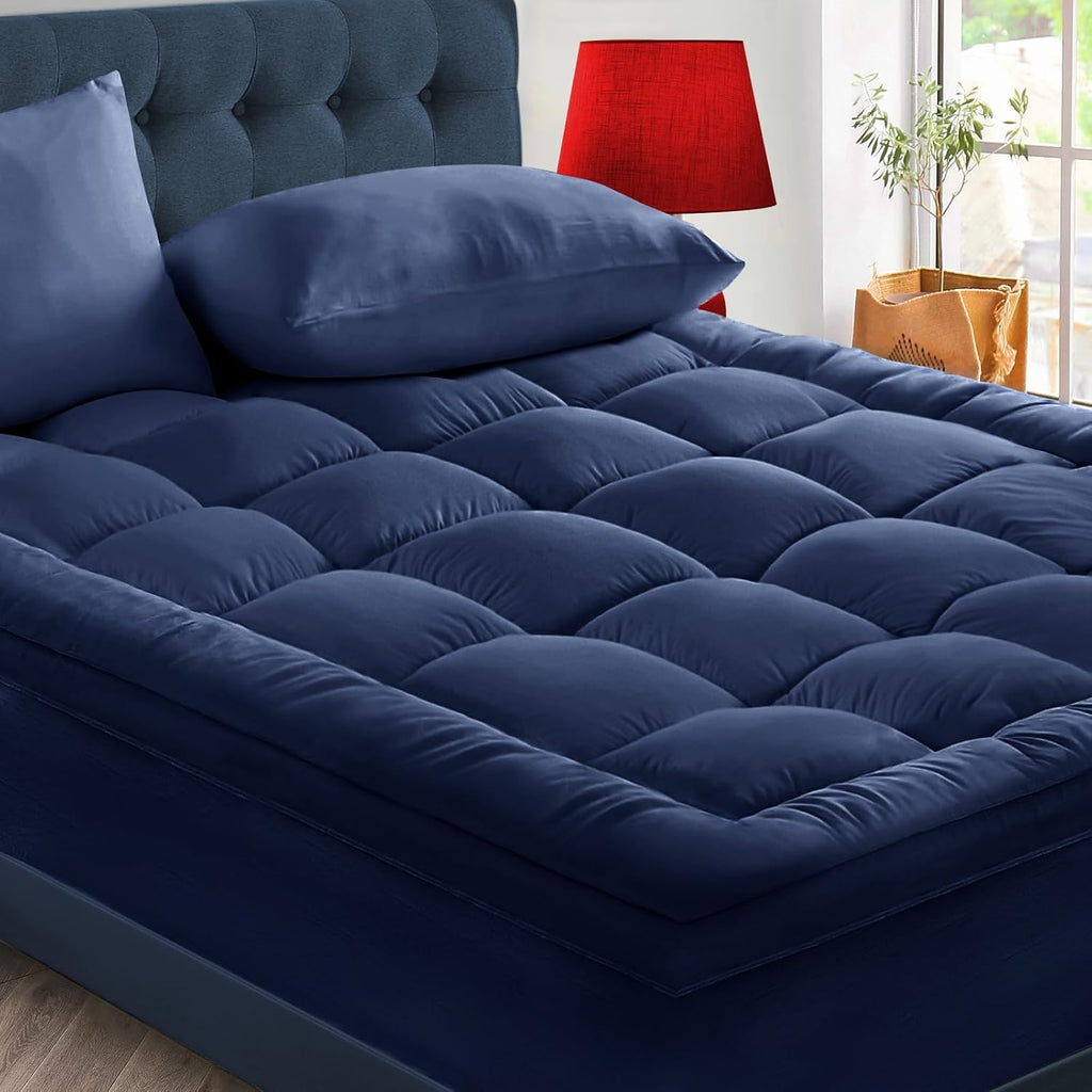 CYMULA Full Size Mattress Topper - Extra Thick Cooling Mattress Pad Cover for Back Pain - Soft Mattress Protector Firm Bed Topper Pillow…