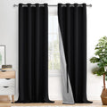 Xwzo 100% Blackout Curtains - Extra Long Thermal Insulated Black Liner Curtains, Noise Reducing and Heat Blocking Drapes for Bedroom with T…