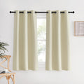 NICETOWN Room Darkening Beige Curtains for Living Room, W34 x L60, Set of 2, Window Treatment Thermal Insulated Solid Grommet Blackout…