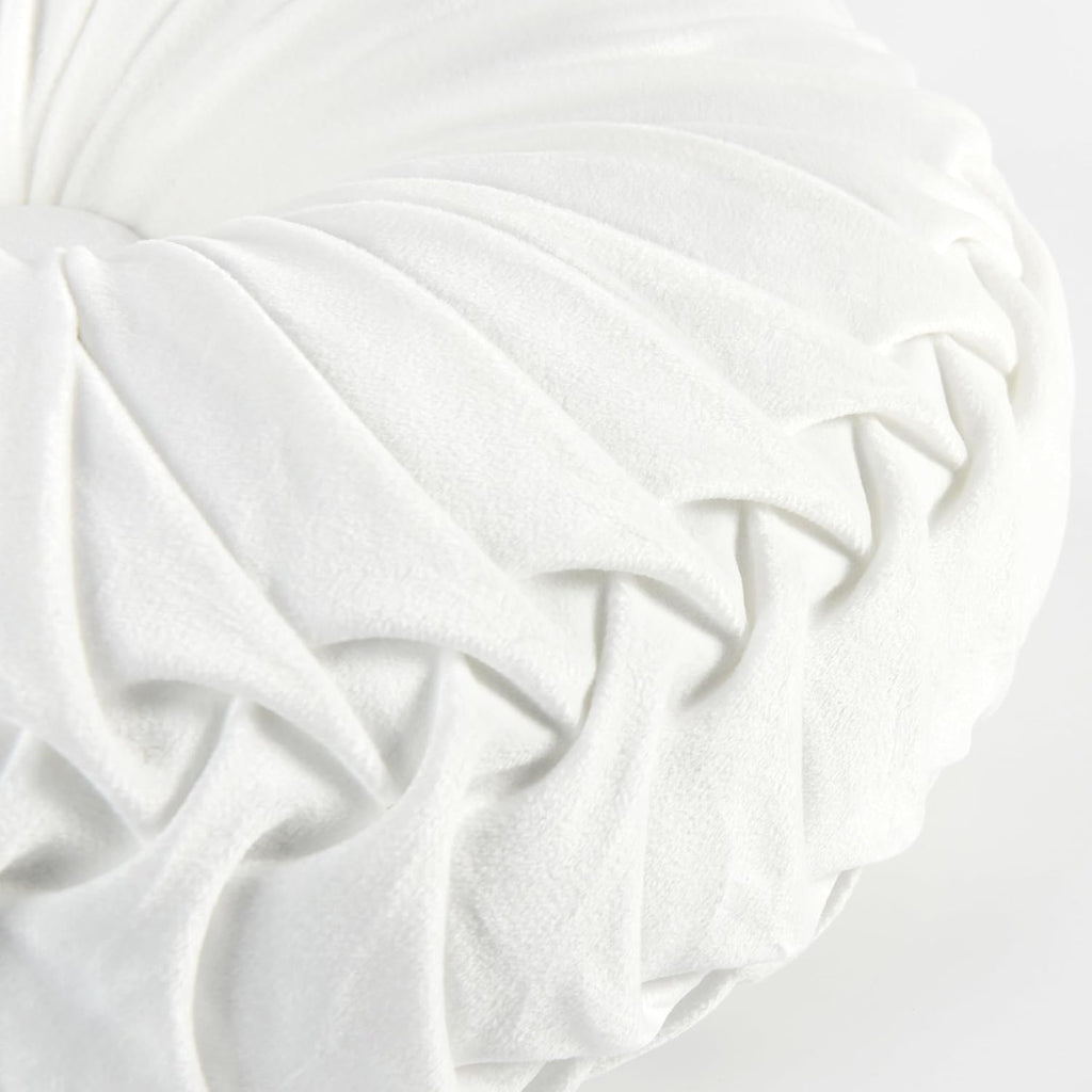 Hig Set of 2 Decorative Round Pleated Throw Pillows, Classy Accent Pumpkin Throw Pillows with Center Button, Vintage Velvet Floor Pillows f…