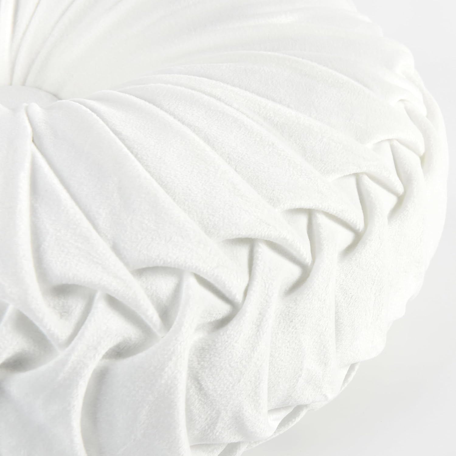 Hig Set of 2 Decorative Round Pleated Throw Pillows, Classy Accent Pumpkin Throw Pillows with Center Button, Vintage Velvet Floor Pillows f…