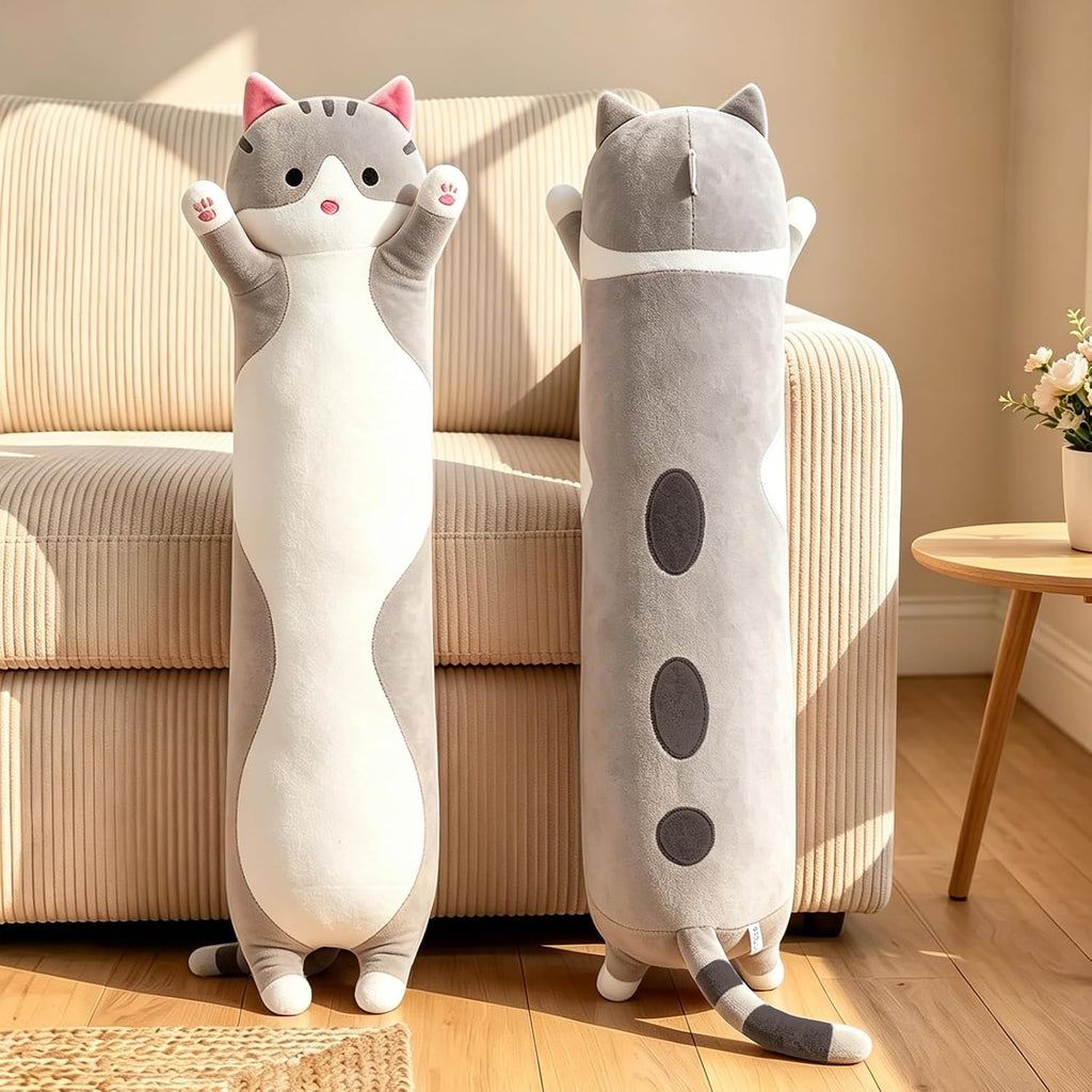 shangman Lovely Plush Cat Doll Cute Cartoon Soft Stuffed Kitten Long Throw Sleeping Pillow Toy Gift for Kids Girlfriend Multiple Size…