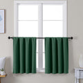Simplebrand Ava Ever Green Short 24 Inches Blackout Curtain 2 Panels Set, Half Window Rod Pocket Privacy Curtain Tiers for Kitchen, Curtain…