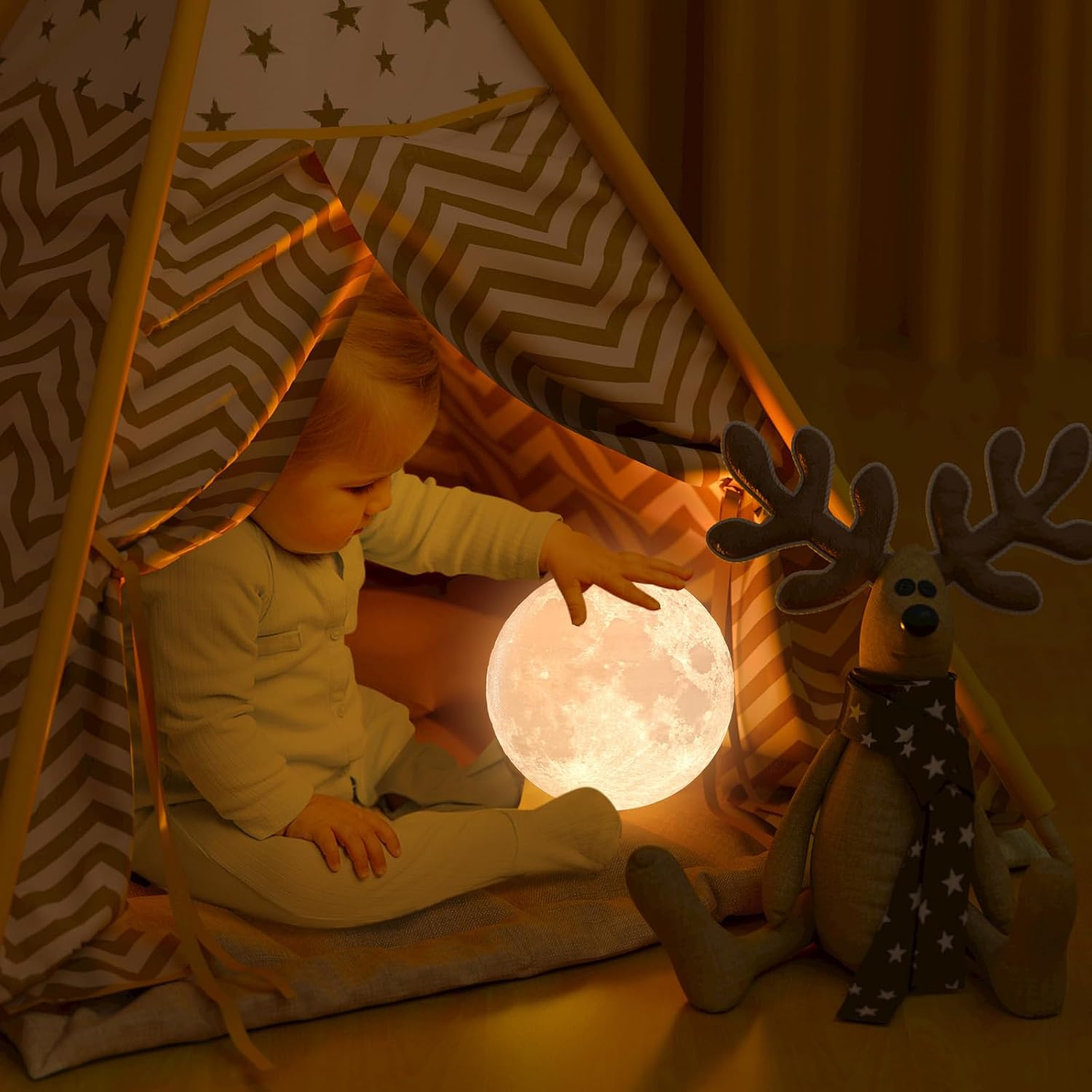 CPLA Night Light for Kids, Baby Light for Nursery, 128 Colors Changing & Stepless Dimming, Soft Silicone Remote Touch Night Lamp with…