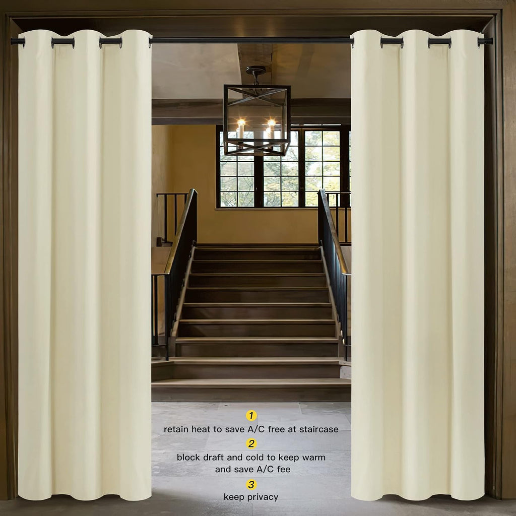NICETOWN Beige Room Darkening Curtain and Drape Energy Efficient Warmth Solid Grommet Curtain for Office & Classroom (Beige, Sold…