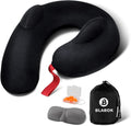 Patented Design Inflatable Travel Neck Pillow – Airplane Neck Pillow with 360° Head & Neck Support, Soft Washable Velvet Cover, Compact…