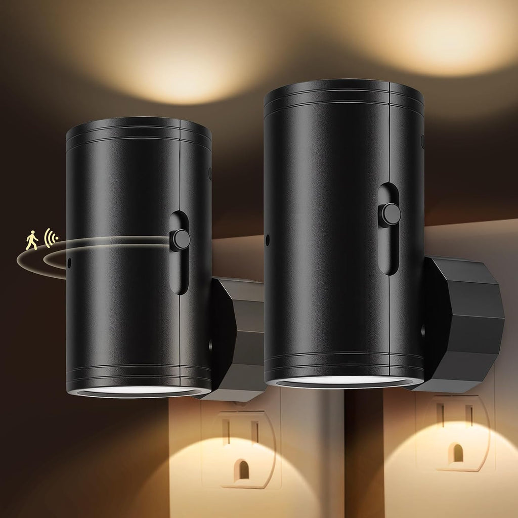 TSEXES Plug-in LED Night Lights with Motion Sensor, 0-300LM Adjustable Brightness, Nightlight Plug into Wall for Bathroom, Hallway…