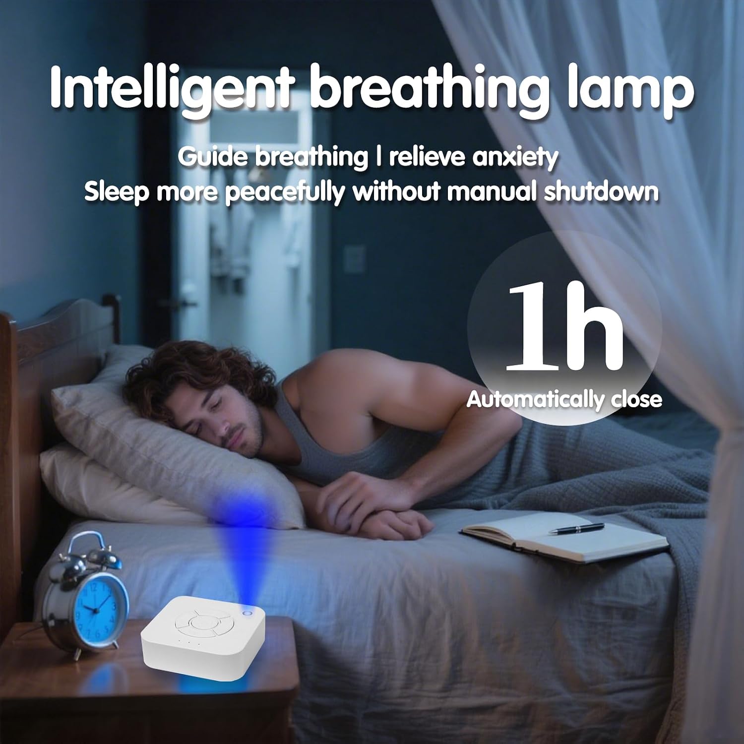 Rukico White Noise Sleep Machine, for Adults & Babies,9 Soothing Sounds, White Noise, Ocean Waves, Rain, etc, Rechargeable, Porta…