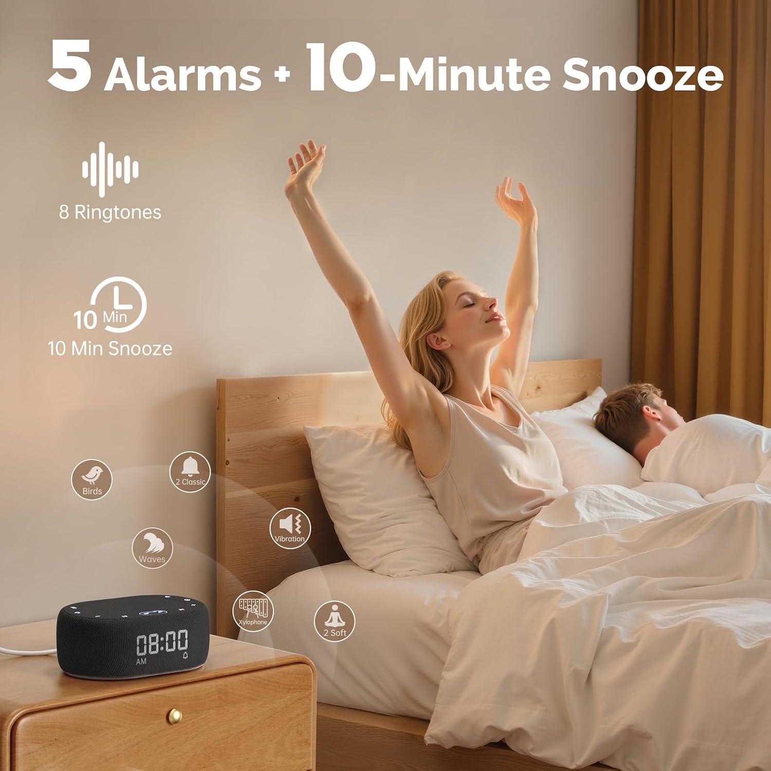 1Mii White Noise Sound Machine with Alarm Clock, Sound Machine for Sleep for Adults Baby, 30 Soothing Sounds, Smart App Controlled…