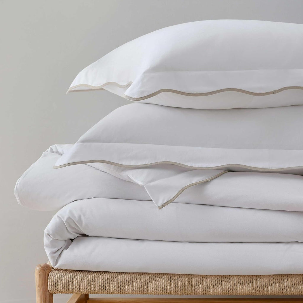 MarthaStewart Martha Stewart - Twin Duvet Cover Set, 100% Soft Cotton Bed Set with a Smooth Cotton Percale Reverse, 2 Piece Bedding with Ma…