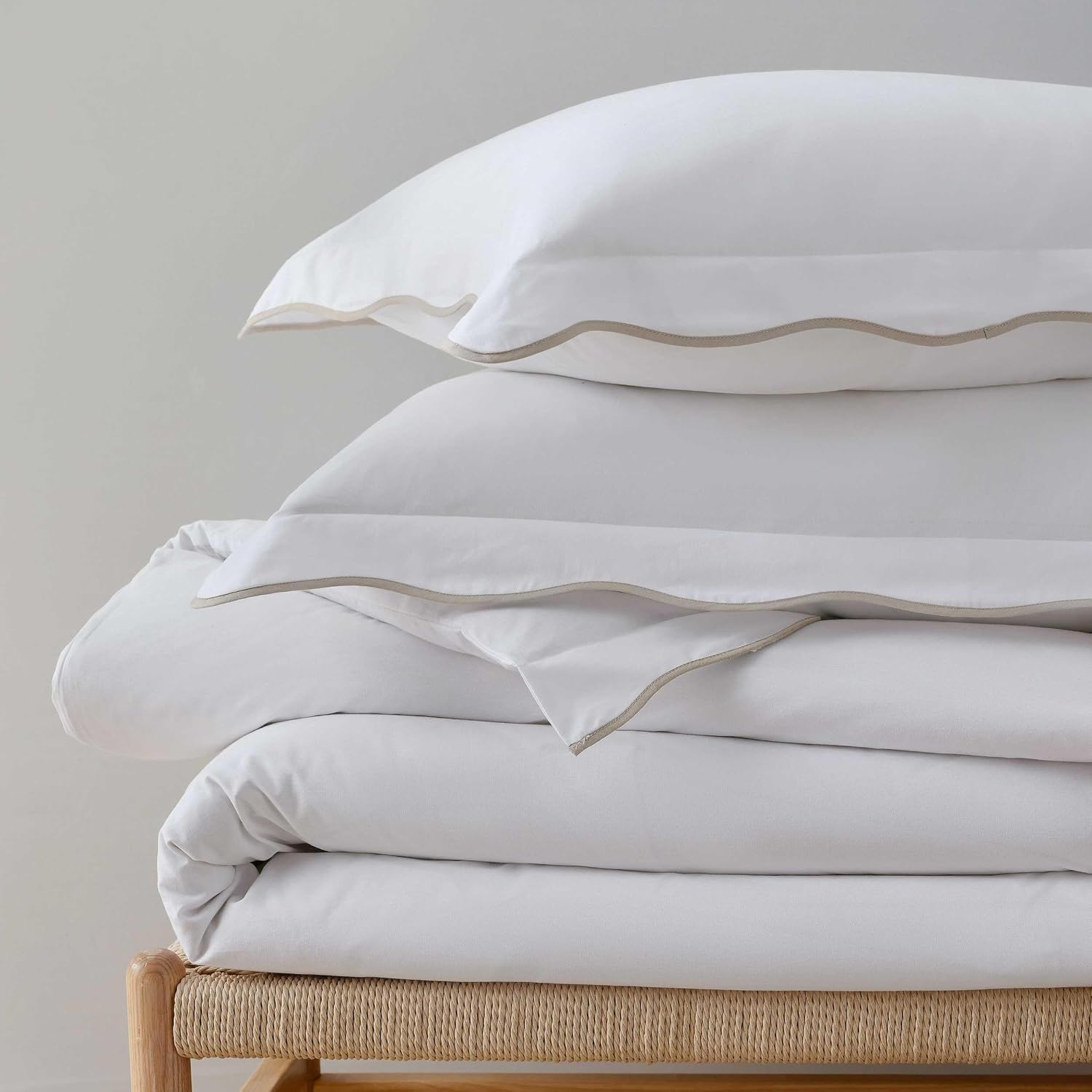 MarthaStewart Martha Stewart - King Duvet Cover Set, 100% Soft Cotton Bed Set with a Smooth Cotton Percale Reverse, 3 Piece Bedding with Ma…