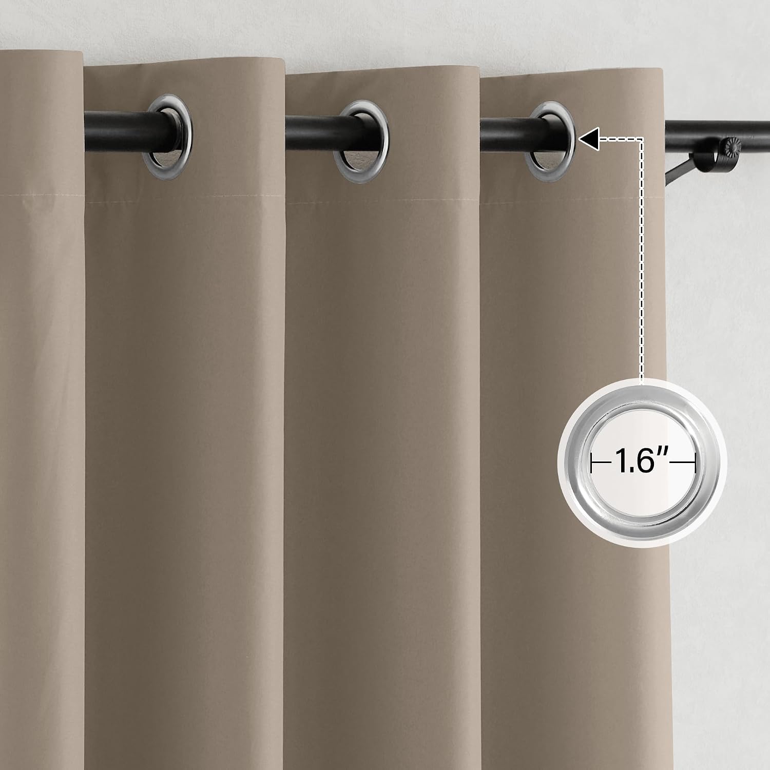 Nicetown 100% Full Blackout Portable Curtains for Bedroom, Grommet Lightweight Travel Black Out Shades Window Treatments Thermal Curtains f…
