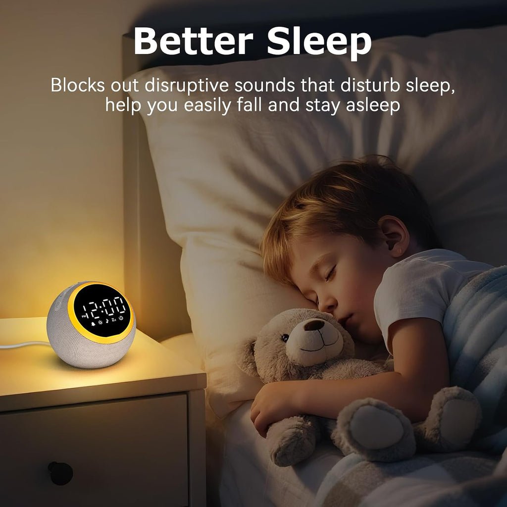 Sound Machine Alarm Clock for Sleep: Digital Alarm Clocks for Bedrooms, 25 Soothing Sounds, 7 Gentle Wake-up Sounds, 16 Adjustable Volume…