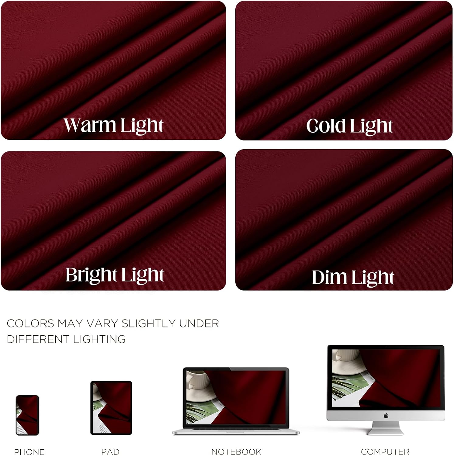CUCRAF Custom Burgundy Red Blackout Curtains 1 Panel Set, Thermal Insulated Grommet Room Darkening Curtain for Living Room Bedroom, Light…