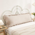 Merryword Taupe Body Pillow Cover 20x54inches Long Pillowcase Ruffled Pillowcases Shabby Chic Ruffled Fringe Decor Body Ruffled Pillow Sham…
