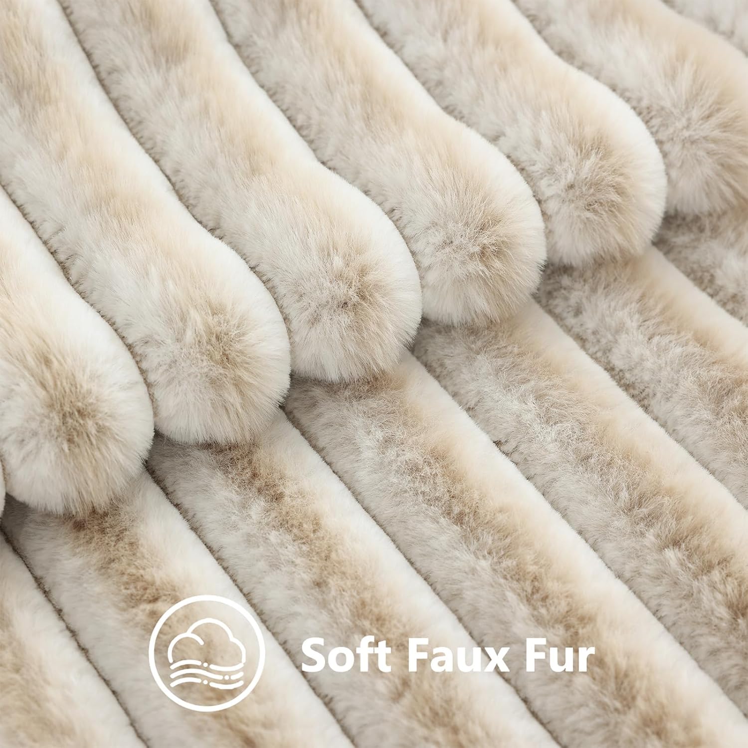 decorUhome Summer Cozy Faux Fur Throw Pillow Covers 12x20 Set of 2 Decorative Soft Plush Striped Lumbar Modern Farmhouse Boho Couch Pillow…