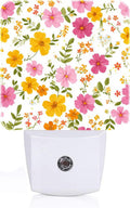 Retro Spring Flower Night Light, Plug Into Wall with Dusk to Dawn Light Sensors, Warm Nightlights for…