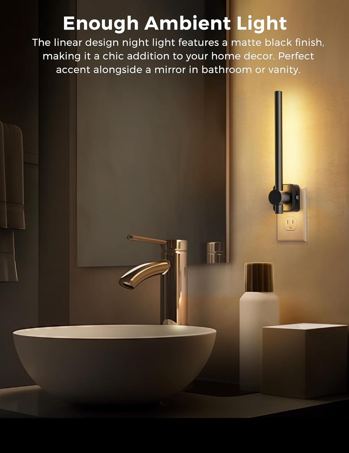 L LOHAS LED Night Light, Night Lights Plug into Wall, 0-200LM Bathroom Nightlight, Dusk to Dawn Sensor 2W Dimmable Nightlights, Soft…
