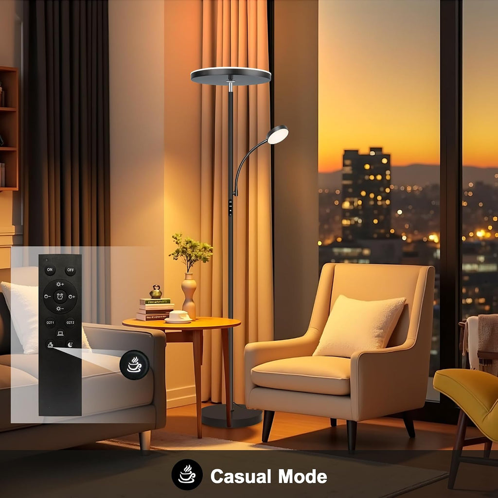 Floor Lamp-42W/4200LM Super Bright Floor Lamp, Dimmable 2-in-1 LED Floor Lamp for Bedroom, Torchiere Floor Lamps with Remote & Touch…
