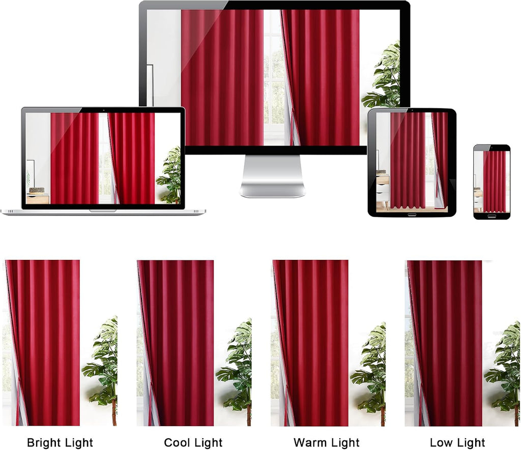 Xwzo 100% Blackout Curtains - Extra Long Thermal Insulated Black Liner Curtains, Noise Reducing and Heat Blocking Drapes for Bedroom with T…