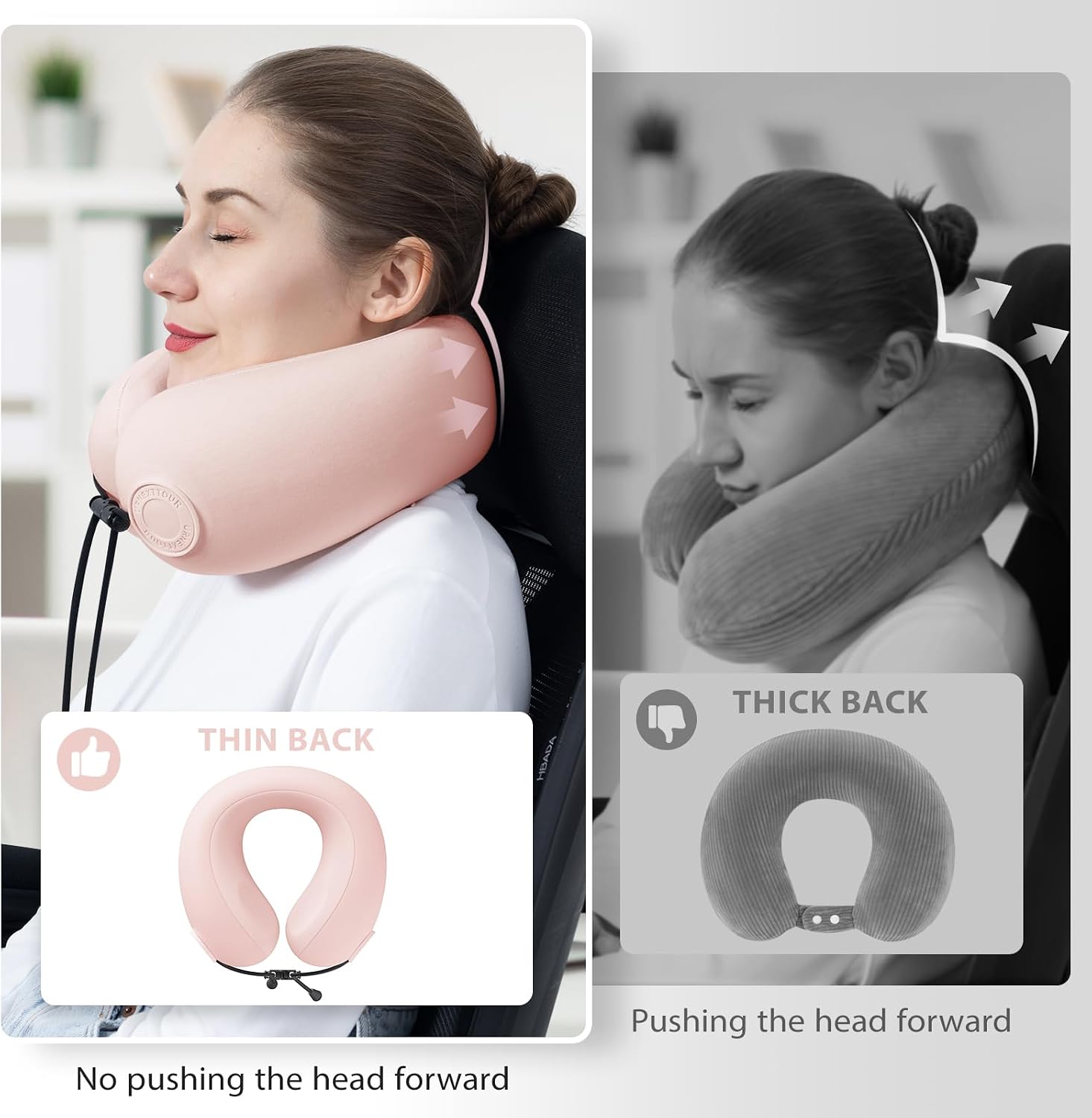 urnexttour Travel Neck Pillows for Airplane Adults, Memory Foam Neck Support Travelling Pillow with Washable Cotton Pillowcases and…