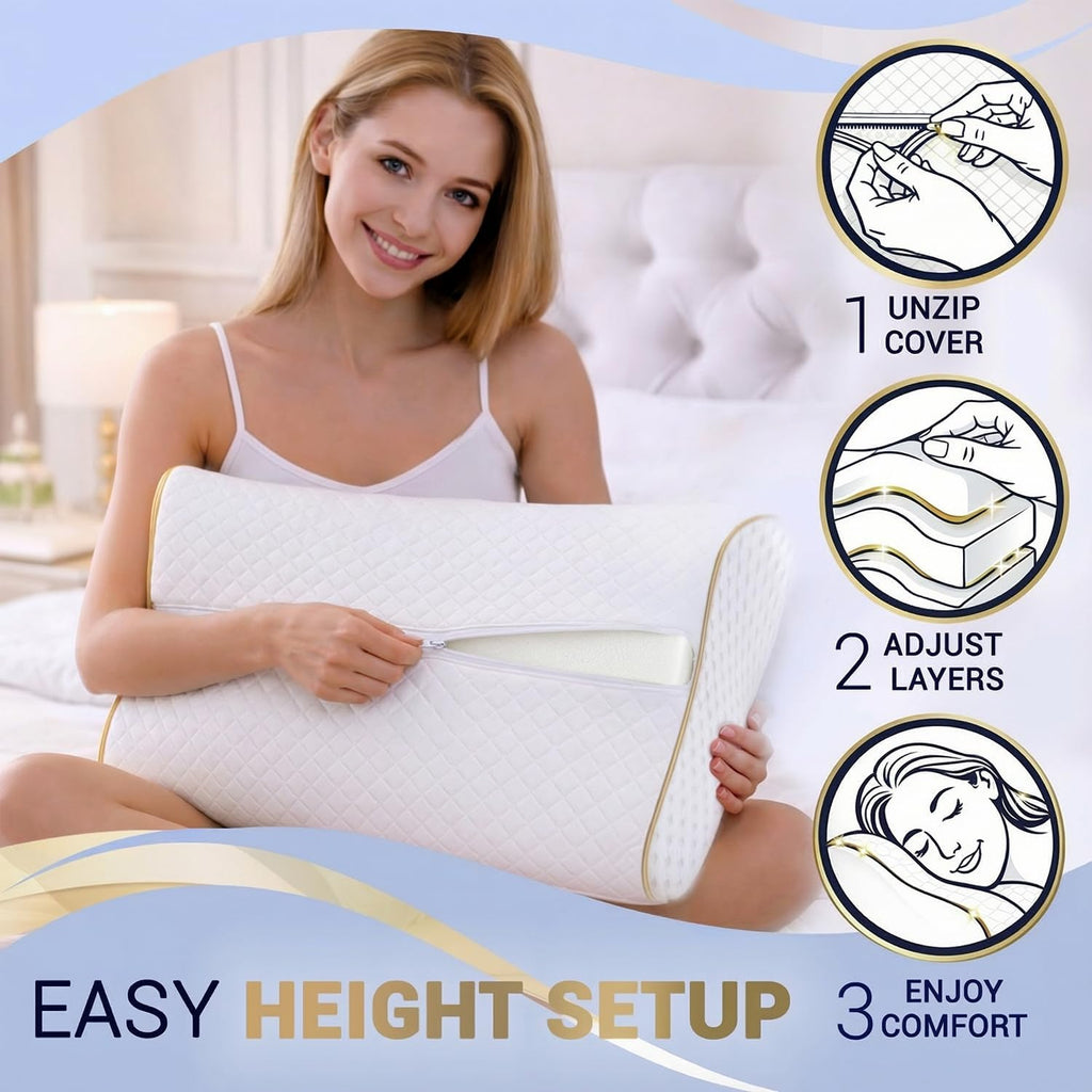 Royaltherapy Royal relaxation King Memory Foam Pillow – Ergonomic Cervical Pillow for Neck and Shoulder Pain – Medium Firm Contour Pillow…