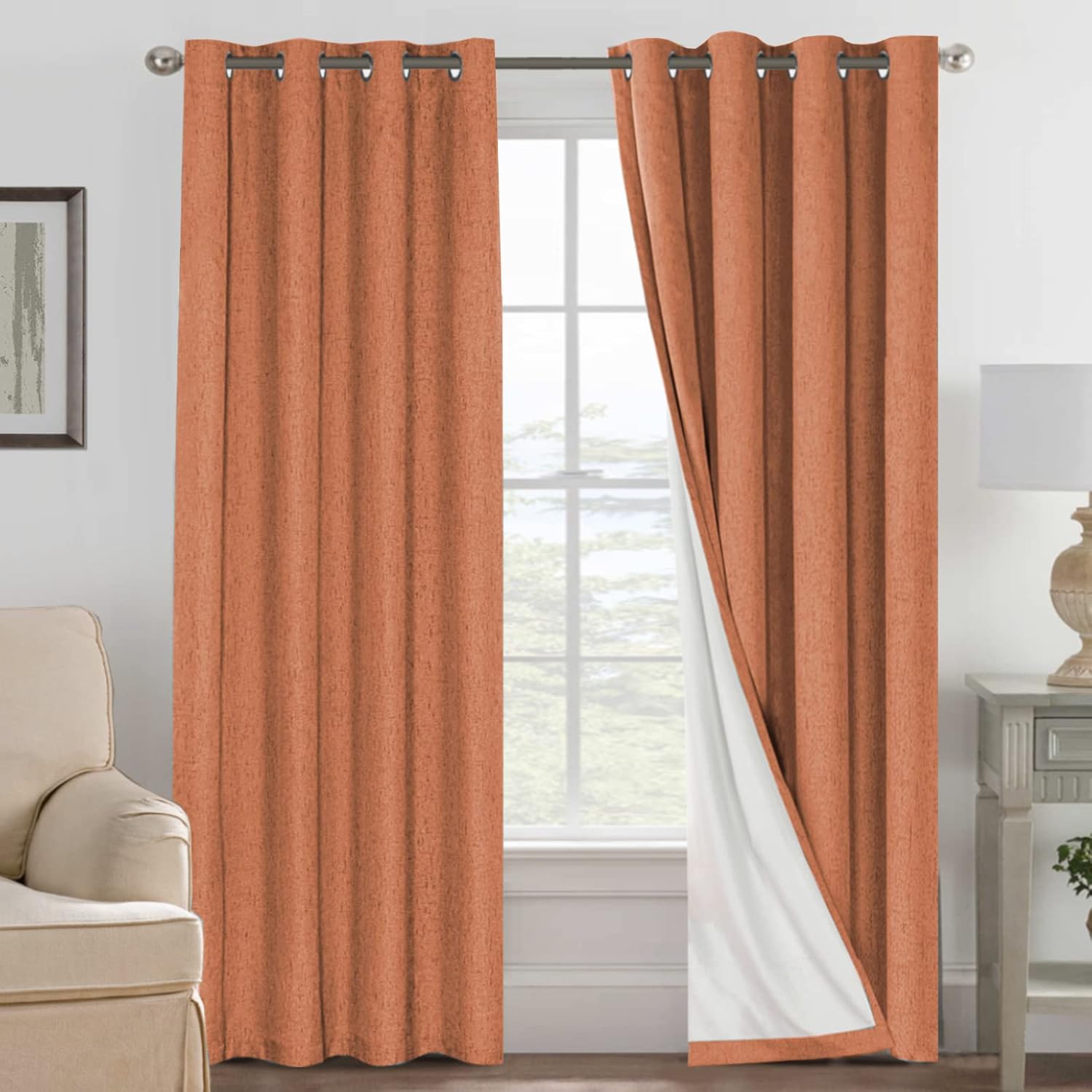H.VERSAILTEX Halloween Curtains 100% Blackout Curtains for Bedroom Thermal Insulated Linen Textured Drapes Heat and Full Light Blocking…