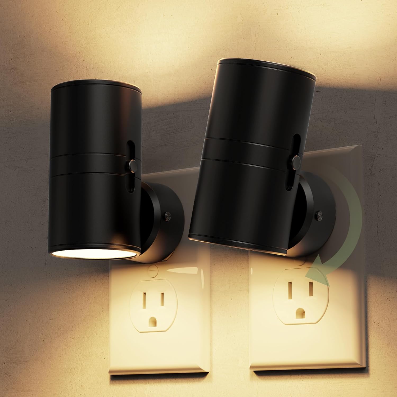 L LOHAS LED Night Light, Night Lights Plug into Wall with 5 Colors, Dusk to Dawn Sensor, 330° Rotating LED Nightlight Plug In for Kids…