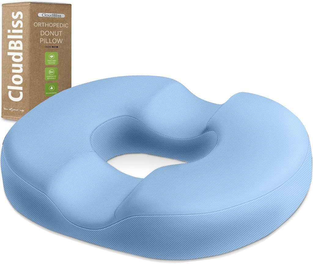 CloudBliss Donut Pillow Seat Cushion Chair Pad for Tailbone and Hemorrhoids, Memory Foam Seat Chair Cushion for Men and Women for Home & Of…