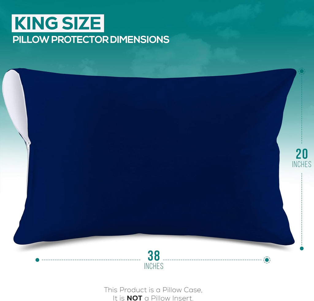 Utopiabedding Utopia Bedding 100% Waterproof Pillow Protectors with Zipper King Size (Set of 2), Bed Bug and Dust Mite Proof Zippered Pillo…