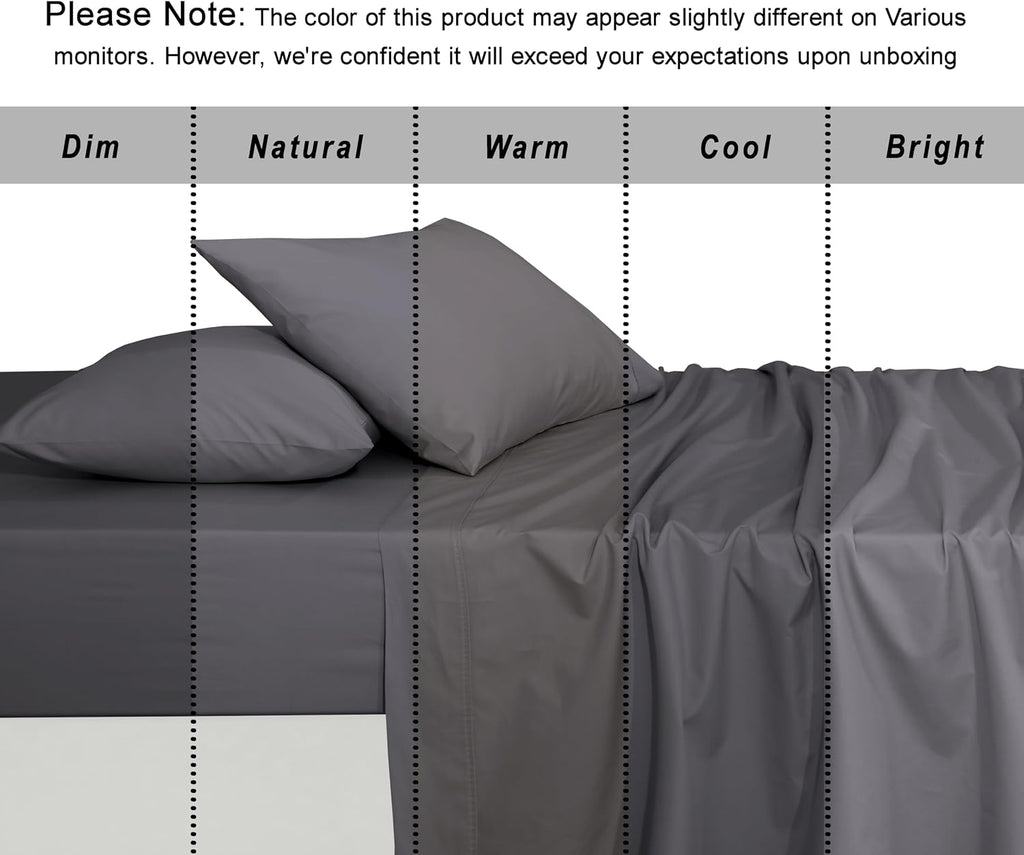 Ruvanti 100% Cotton Organic Percale Sheets Full Size – Crisp Cooling Bed Sheets for Hot Sleepers, Deep Pocket 15”, Soft Peach Finish, Breat…
