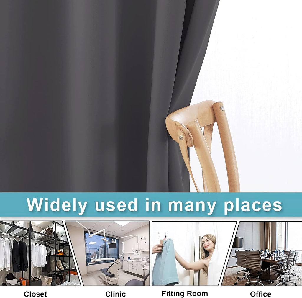 Rybhome RYB HOME Blackout Room Divider Curtains Privacy Loft Screen Adjustable Ceiling to Floor Curtain & Drapes Partitions for Bedroom Dor…