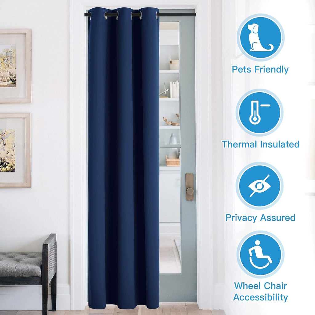 Rybhome RYB HOME Blackout Curtains Thermal Insulating Privacy Temporary Door Curtains for Bedroom Closet Doorway Accordion Door Interior Li…