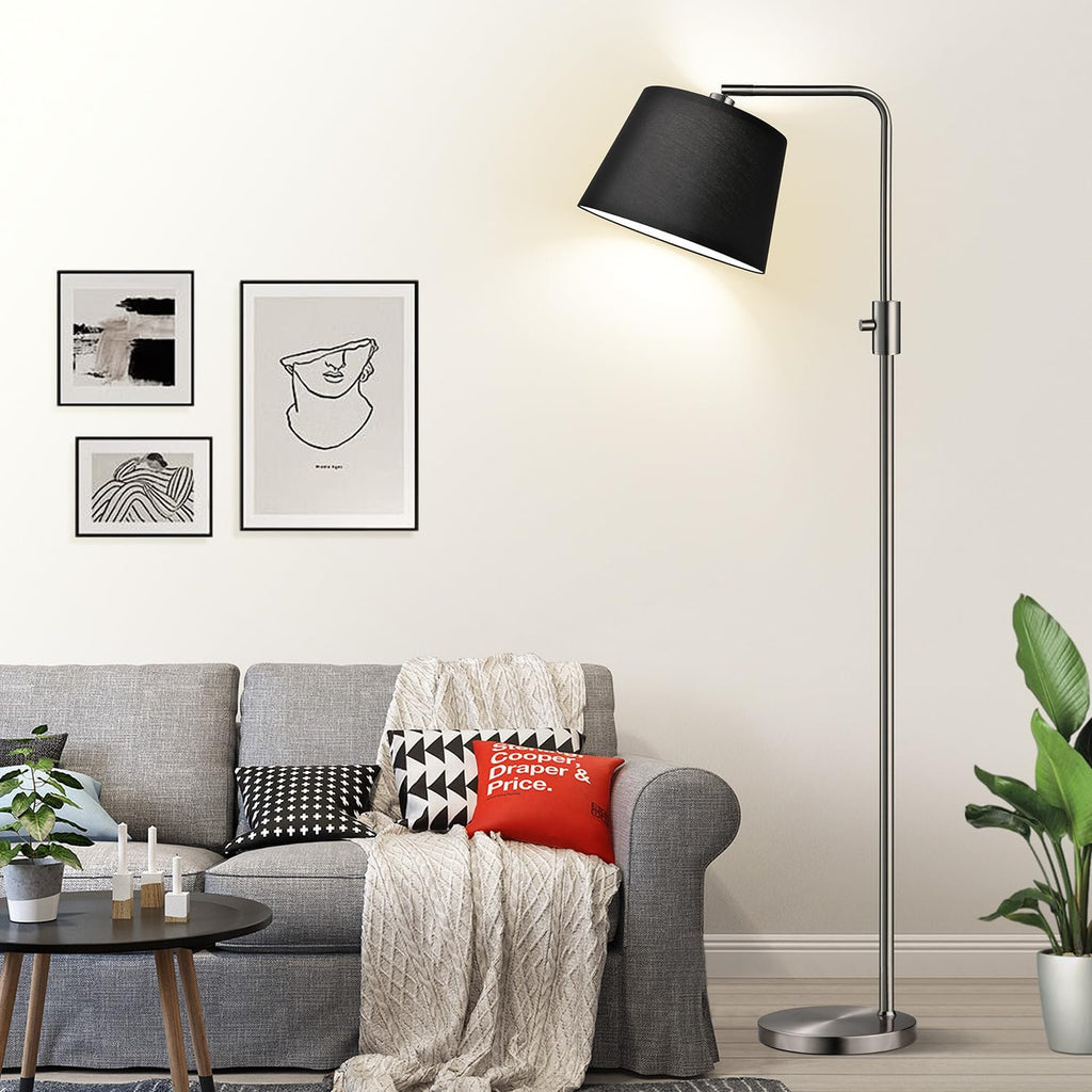 Nintiue 【Upgraded】 Dimmable Floor Lamp, 1000 Lumens LED Edison Bulb Included, Brushed Nickel Arc Floor Lamps Modern Standing Lamp with…