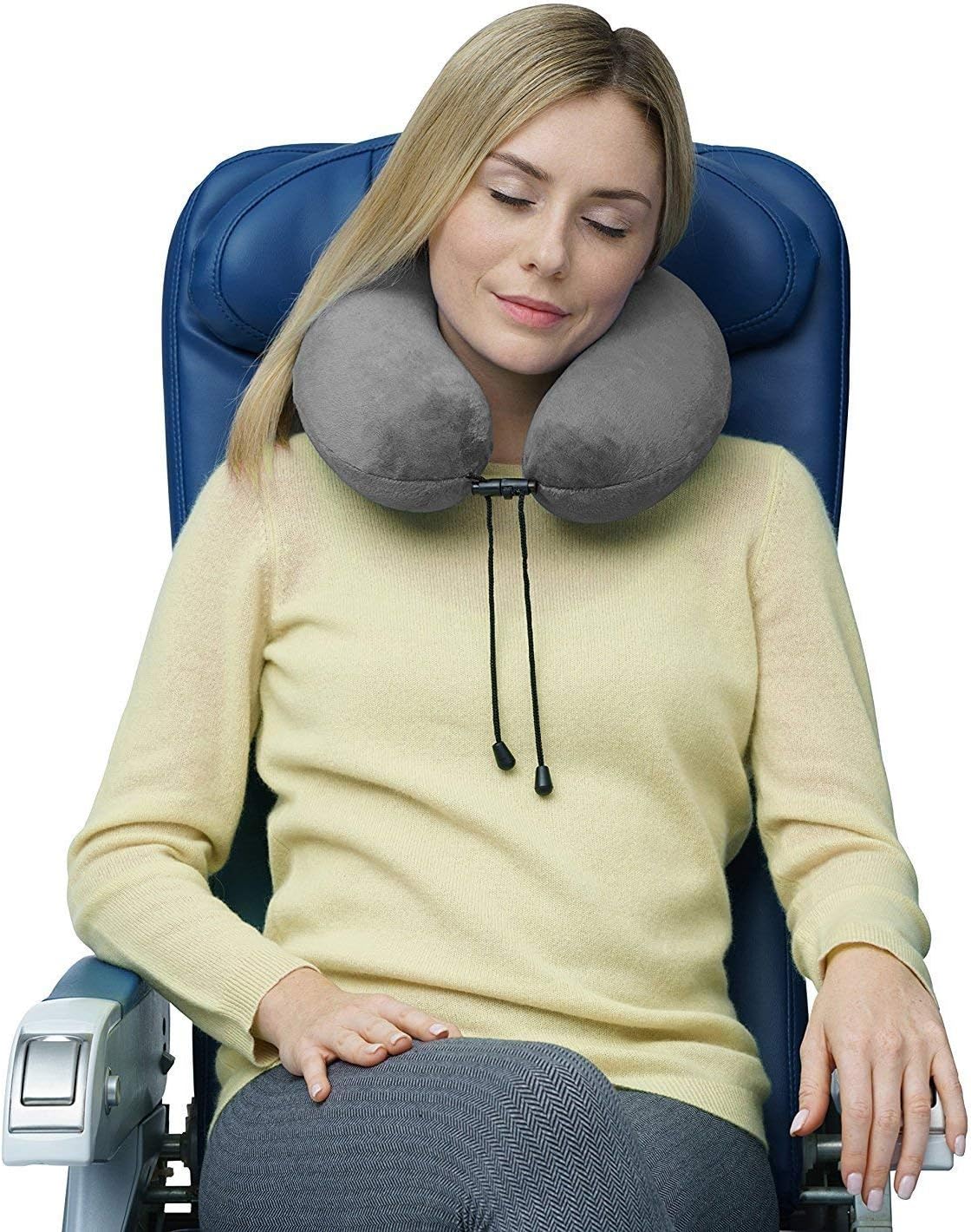 travelrest Neck Pillow Travel Essential - Memory Foam, Washable Micro-Fiber Cover Pillow, Soft and Comfortable Head Support for Long Flight…