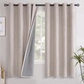 YoungsTex Linen Blackout Curtains 68 Inches Long for Bedroom, Full Light Blocking Window Drapes for Living Room Farmhouse Thermal Insulated…