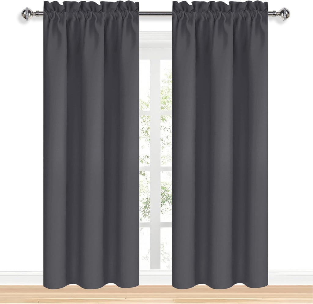 Dwcn Blackout Curtains for Bedroom 84 inches Long 2 Panels Set, Solid Thermal Insulated Energy Saving Rod Pocket Window Treatment Curtains…
