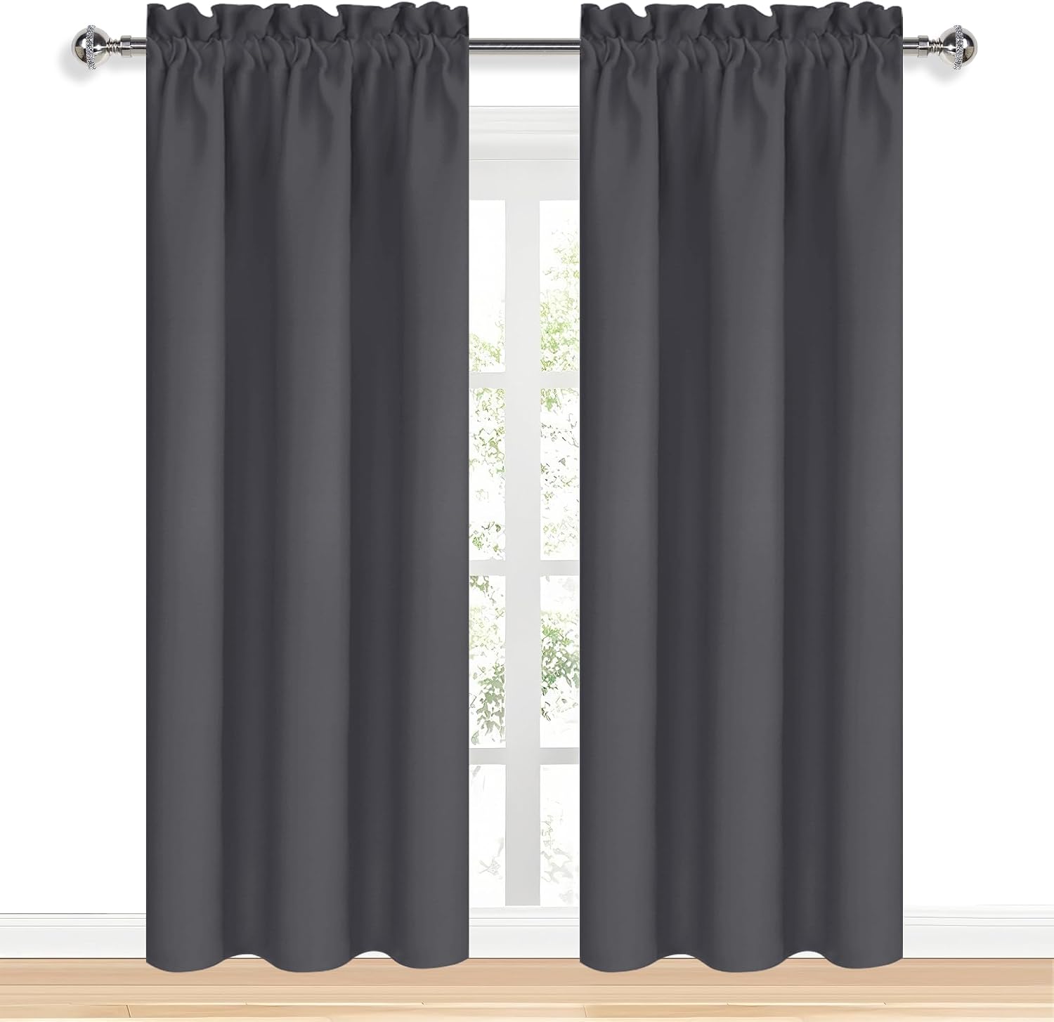 Dwcn Blackout Curtains for Bedroom 84 inches Long 2 Panels Set, Solid Thermal Insulated Energy Saving Rod Pocket Window Treatment Curtains…