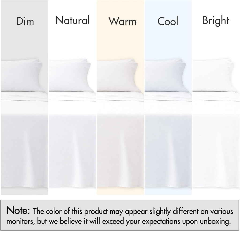 Ruvanti 100% Cotton Percale Sheets King Size – Crisp Cooling Bed Sheets for Hot Sleepers, Deep Pocket 16”, Soft Breathable & Durable Hotel-…